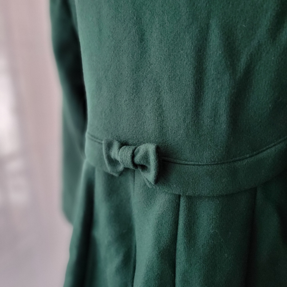 Vintage Rothschild Green Wool Blend Girls Coat Size 6X Fit & Flare - Picture 8 of 15